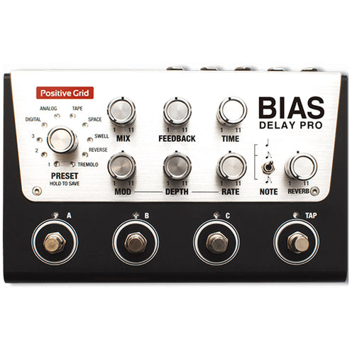 Positive Grid Bias Delay Pro Tone Match Digital Delay Pedal, 4 Buttons