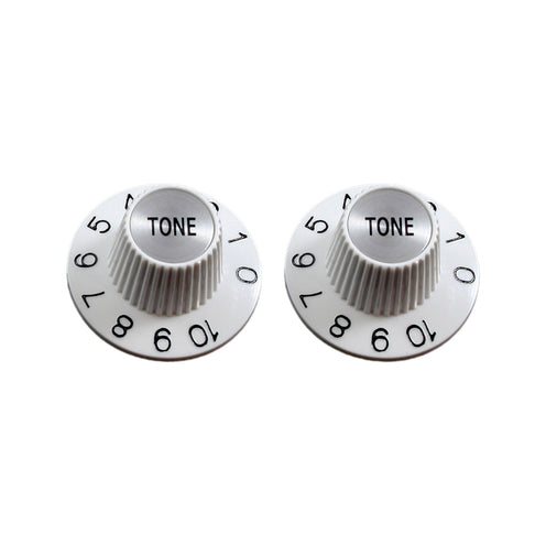 Allparts PK-3242 Witch Hat Tone Knobs, White, Set of 2