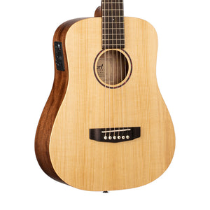 Cort Earth Mini E Adirondack Acoustic Guitar w/ Pickup and Bag, Open Pore