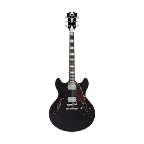 D'Angelico Premier DC Semi-Hollowbody Electric Guitar, Black Flake w/Stopbar Tailpiece