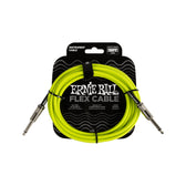 Ernie Ball 10FT Flex Straight to Straight Instrument Cable, Green
