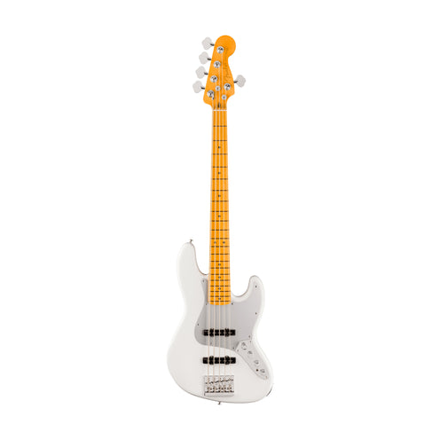 Fender American Ultra II Jazz Bass V Guitar, Maple FB, Avalanche