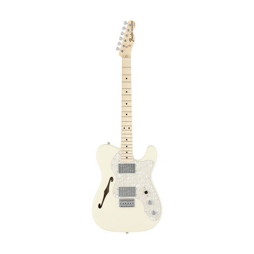 Fender Japan Traditional 70s Telecaster Thinline Electric Guitar, Maple FB, Olympic White