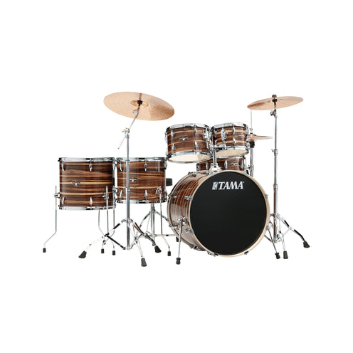 TAMA IP62H6W-CTW Imperialstar Drum 6-Piece Drum Kit w/Hardware+Throne, Coffee Teak Wrap