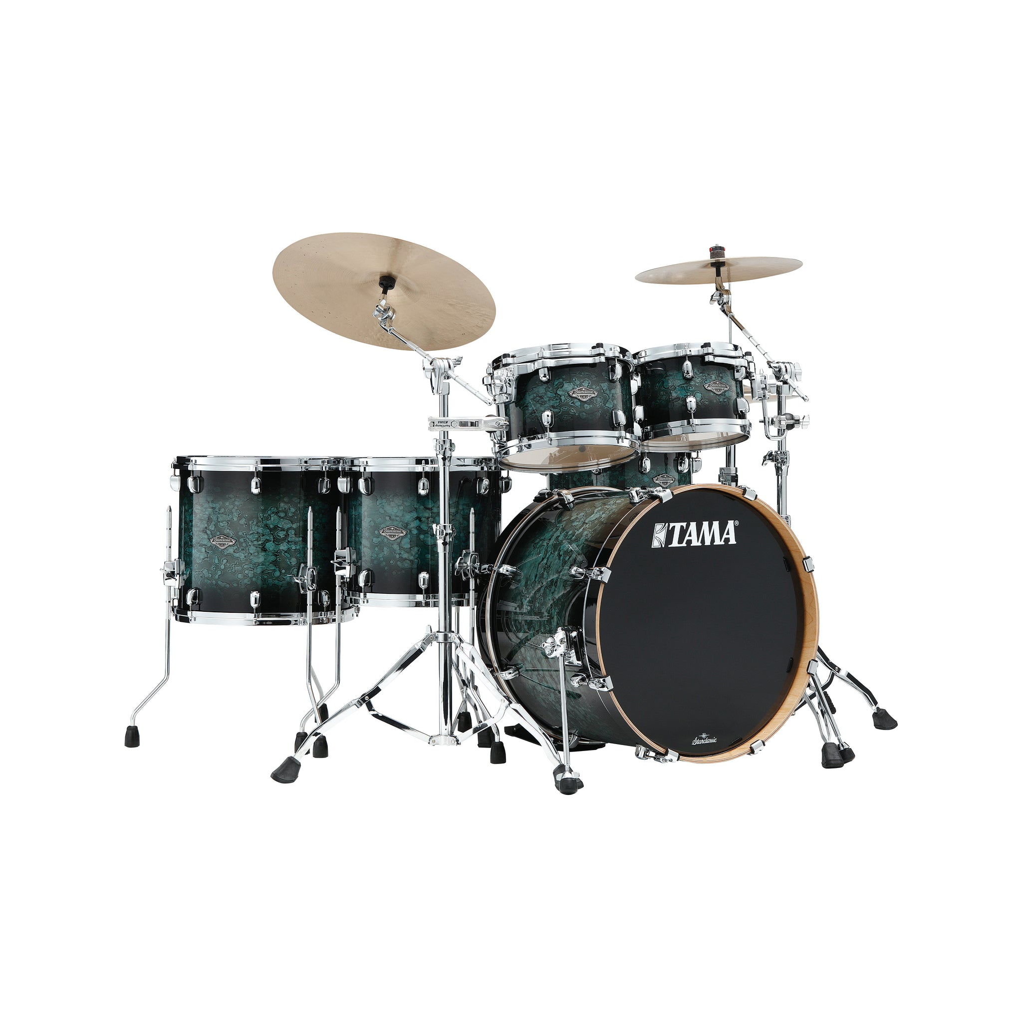 TAMA MBS52RZS-MSL Starclassic Performer 5-Piece Drum Shell Kit, Molten Steel Blue Burst