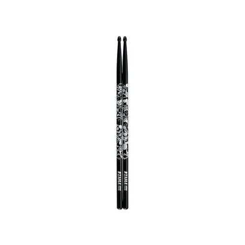 TAMA 7A-S-BS Design Series Sticks Of Doom Oak Sticks, Black/Silver Pattern