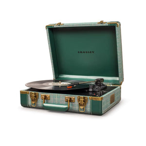 Crosley Executive Vintage Bluetooth 3-Speed Portable Suitcase Turntable with USB, Pine