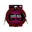 Ernie Ball 18FT Braided Straight to Straight Instrument Cable, Red Black