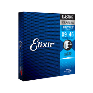 Elixir 12025 Polyweb Custom Light Electric Guitar Strings, 09-46