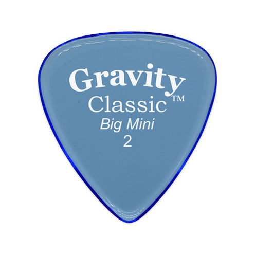 Gravity Classic Big Mini 2.0mm Guitar Pick, Polished Blue