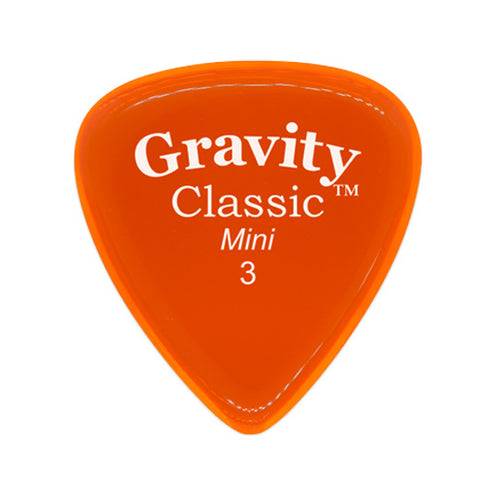 Gravity Classic Mini 3.0mm Guitar Pick, Polished Orange