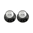 Allparts PK-0184 Volume Reflector Knobs, Black w/Silver, Set of 2