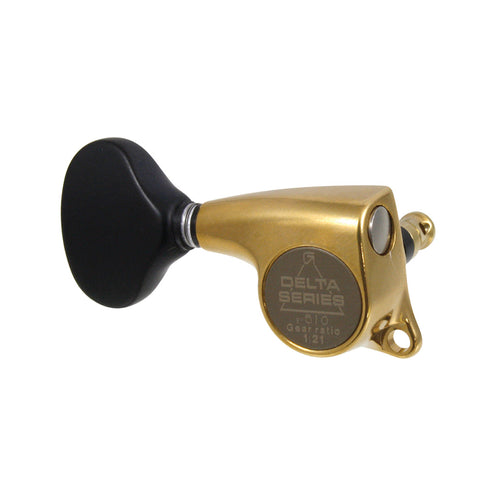 Allparts TK-7263 Gotoh 510 Antique Keys, Antique Gold w/Black Phenolic Buttons, Set of 6