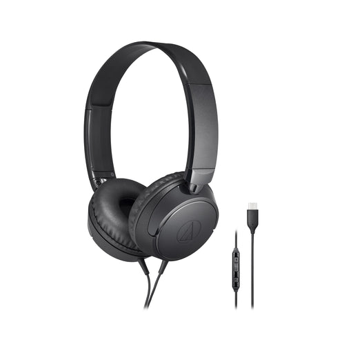 Audio-Technica ATH-S120C USB-C On-Ear Headphones, Black