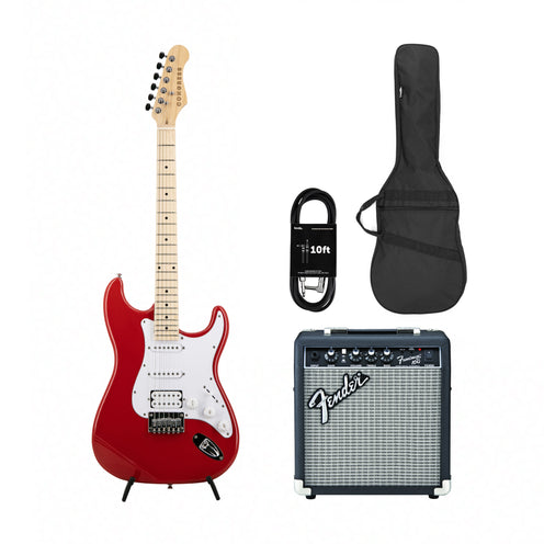 Congress CST100 MP HT Electric Guitar, Fiesta Red w/ Fender Frontman 10G EU Bundle
