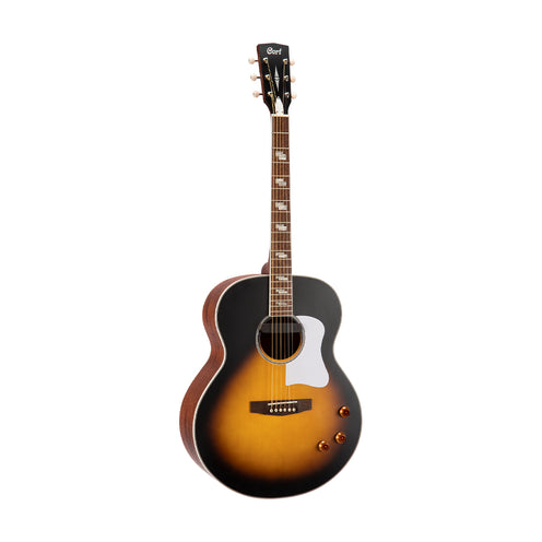 Cort CJ-Retro Jumbo Acoustic Guitar w/Gig Bag, Vintage Sunburst Matt