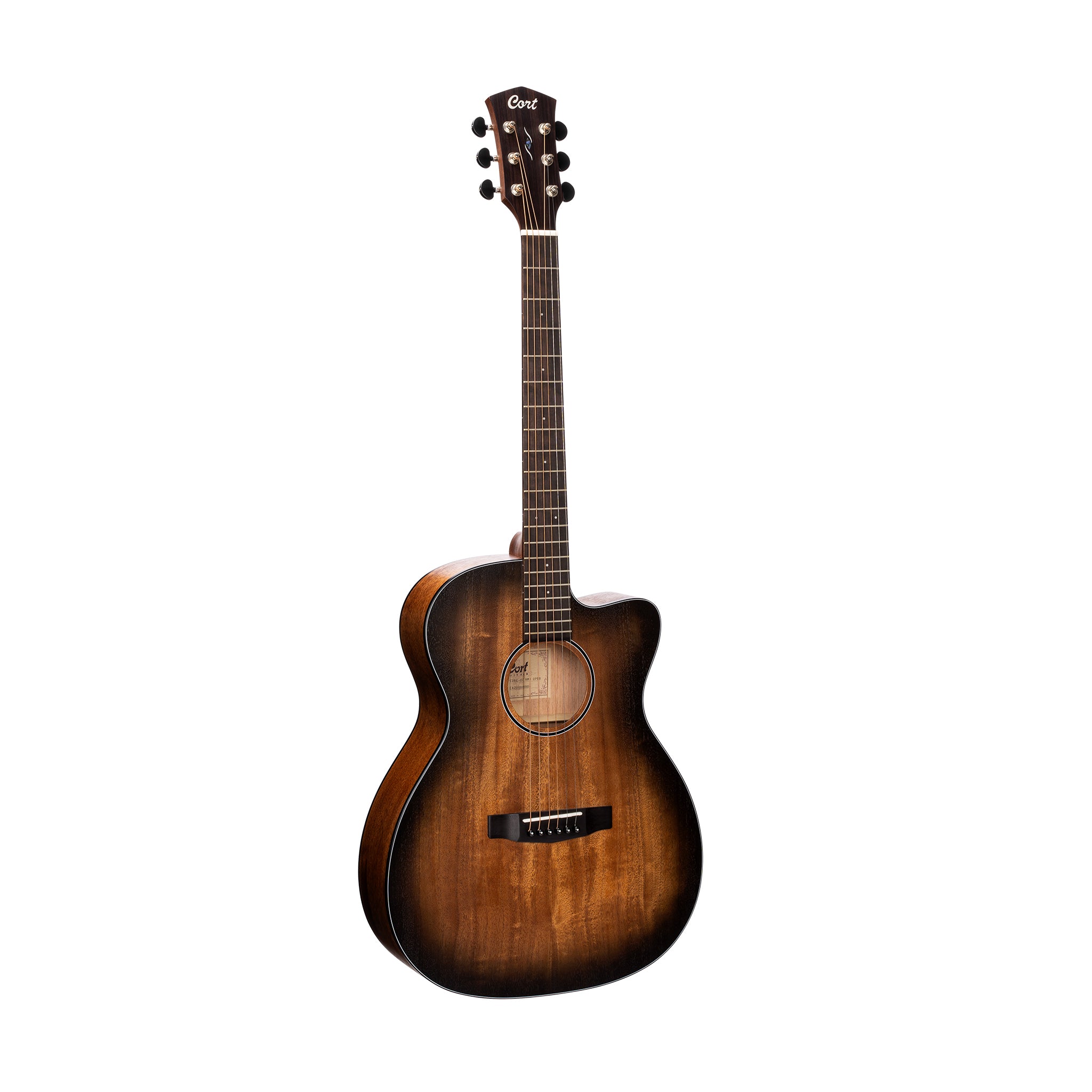 Cort Core-OC All Mahogany Acoustic Guitar w/Deluxe Soft Case, Open Pore Black Burst