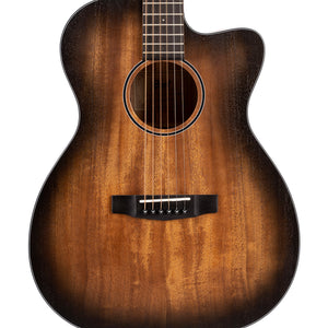 Cort Core-OC All Mahogany Acoustic Guitar w/Deluxe Soft Case, Open Pore Black Burst