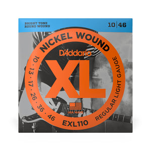 D'Addario EXL110-NYXL1046 Nickel Wound Electric Guitar Strings 10-46, Regular Light (Ultra Pack)