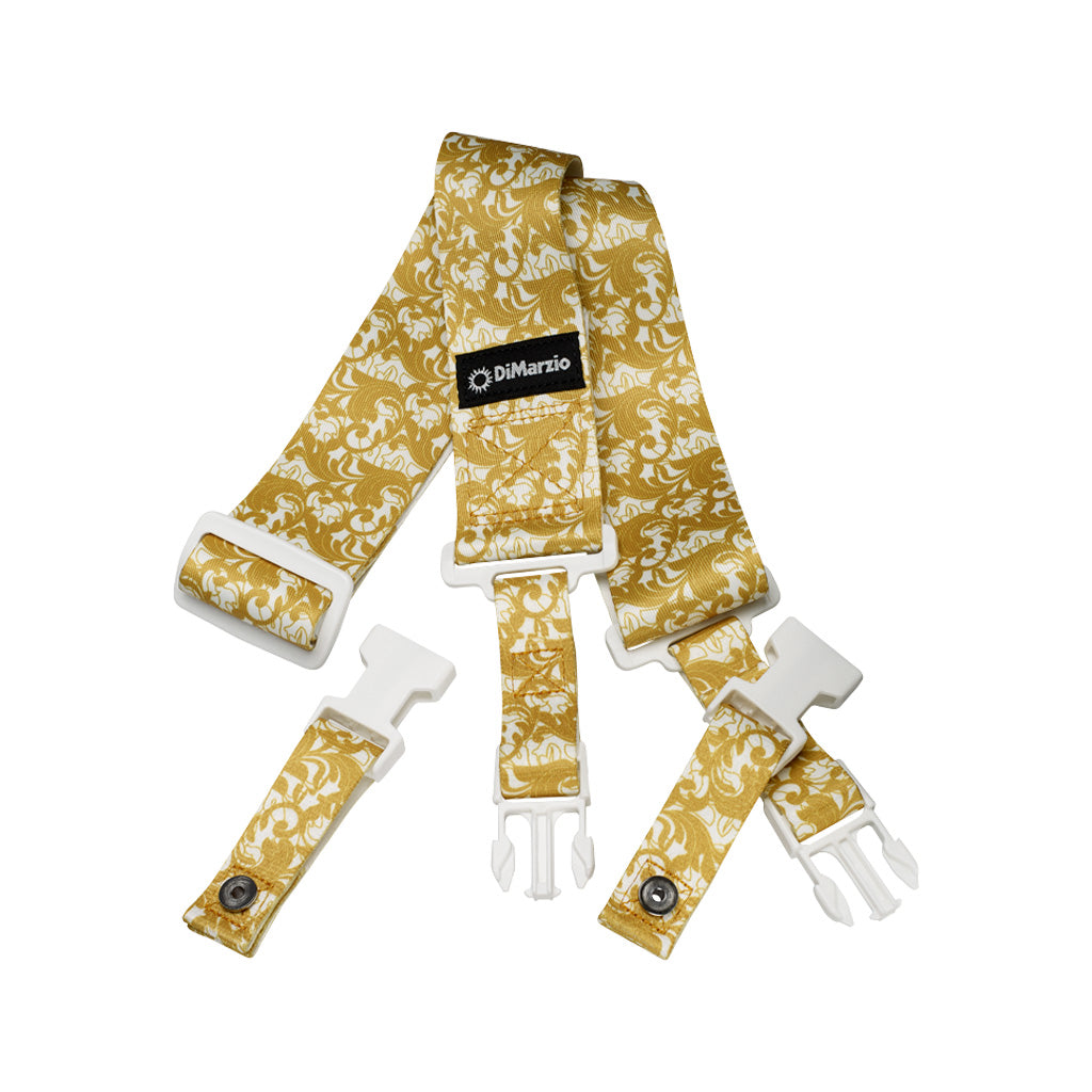 DiMarzio DD2251 Steve Vai UtoPIA ClipLock Guitar Strap, White/Gold