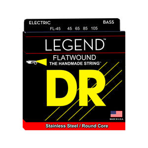 DR Strings FL-45 Legend Flatwound 4-String Bass Guitar Strings, Medium, 45-105