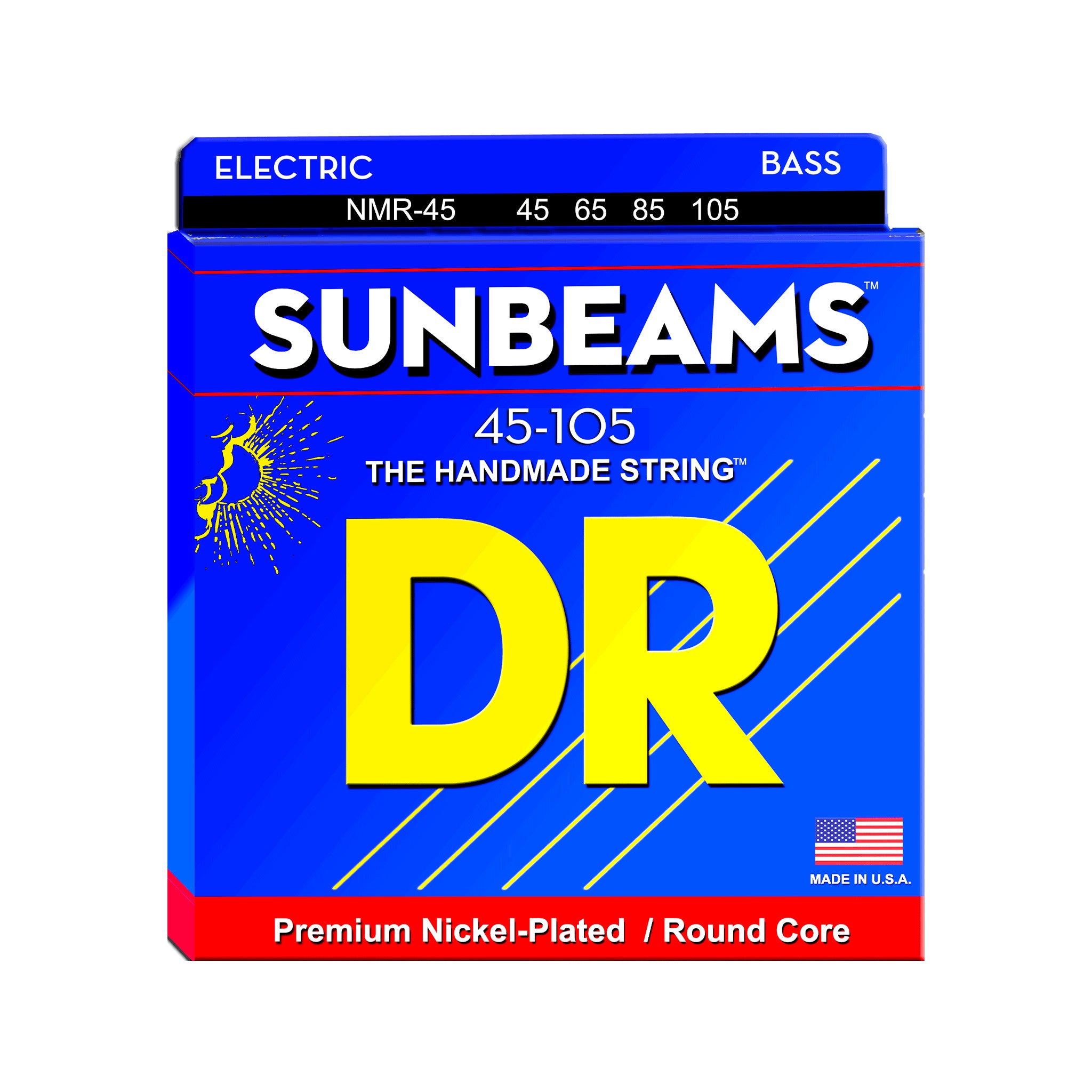 DR Strings NMR-45 Sunbeams Nickel-Plated 4-String Bass Guitar Strings, Medium, 45-105