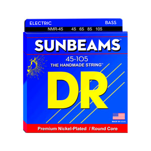 DR Strings NMR-45 Sunbeams Nickel-Plated 4-String Bass Guitar Strings, Medium, 45-105
