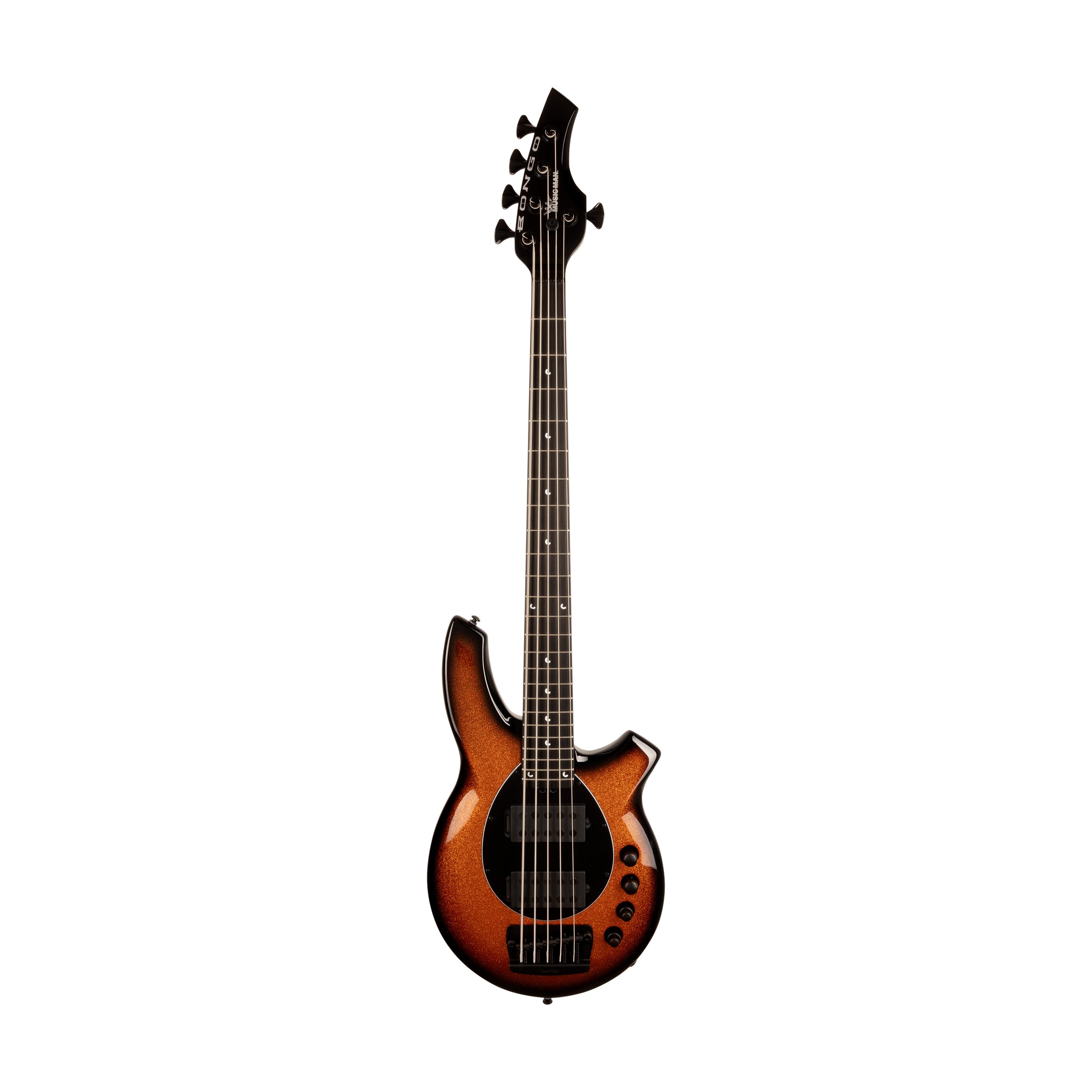 Ernie Ball Music Man Bongo 5 Bass Guitar, Ebony FB, Harvest Orange
