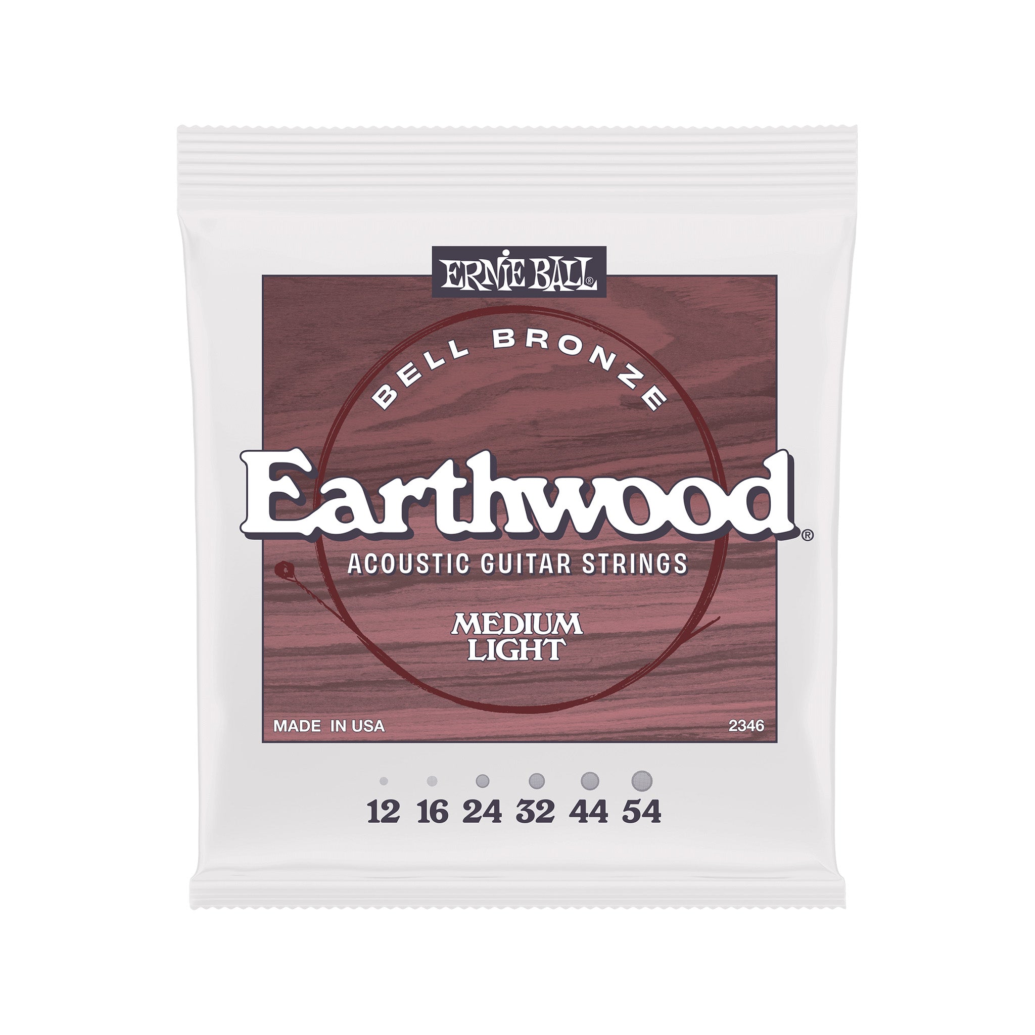 Ernie Ball Earthwood Medium Light Bell Bronze Acoustic Guitar Strings, 12-54