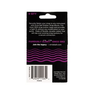 Ernie Ball Rubber Strap Blocks, 4-Pack, Purple