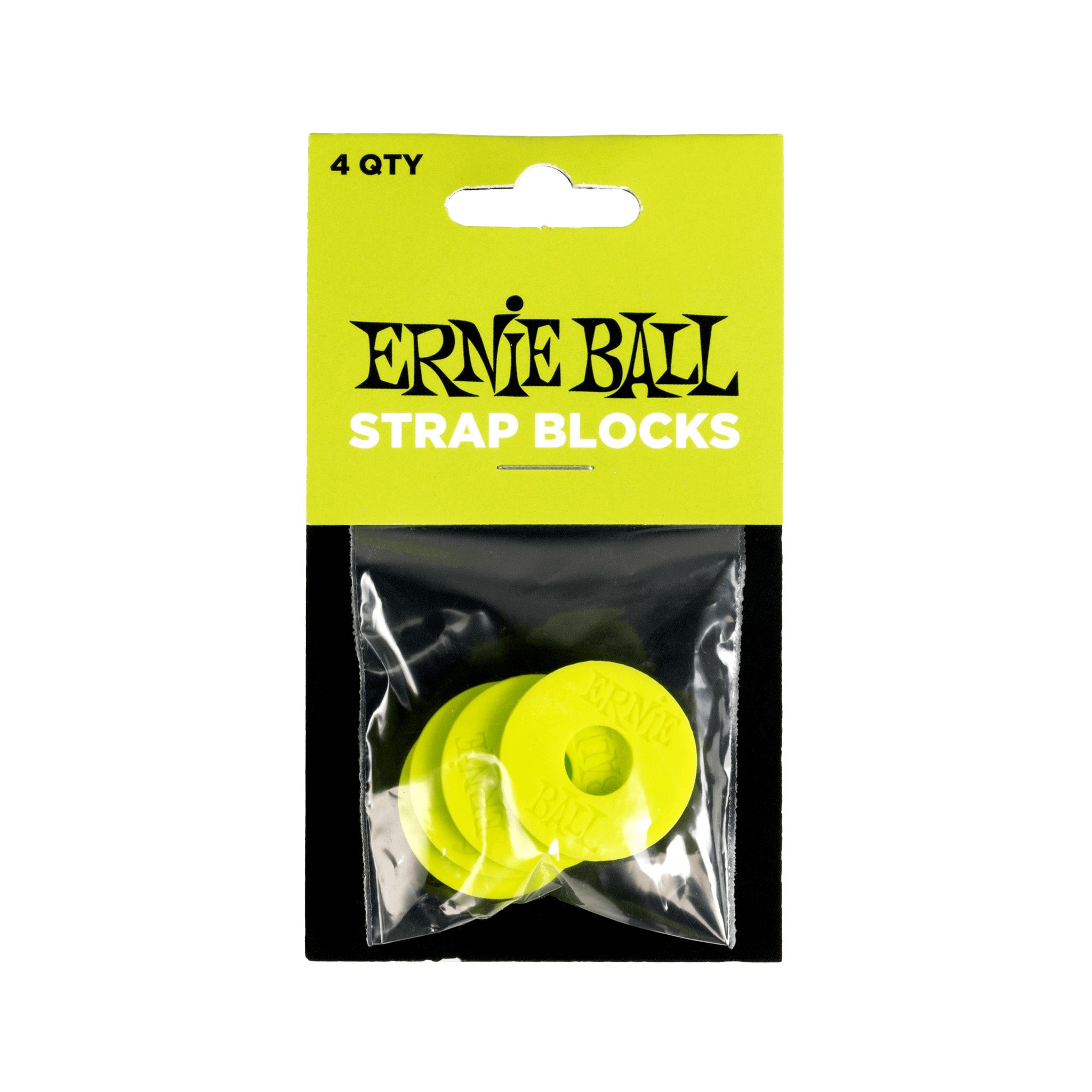 Ernie Ball Rubber Strap Blocks, 4-Pack, Green