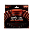 Ernie Ball Flat Ribbon Pedalboard Patch Cables, Red, Multi-Pack