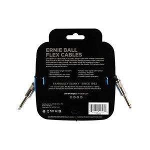 Ernie Ball 10FT Flex Straight to Straight Instrument Cable, Blue