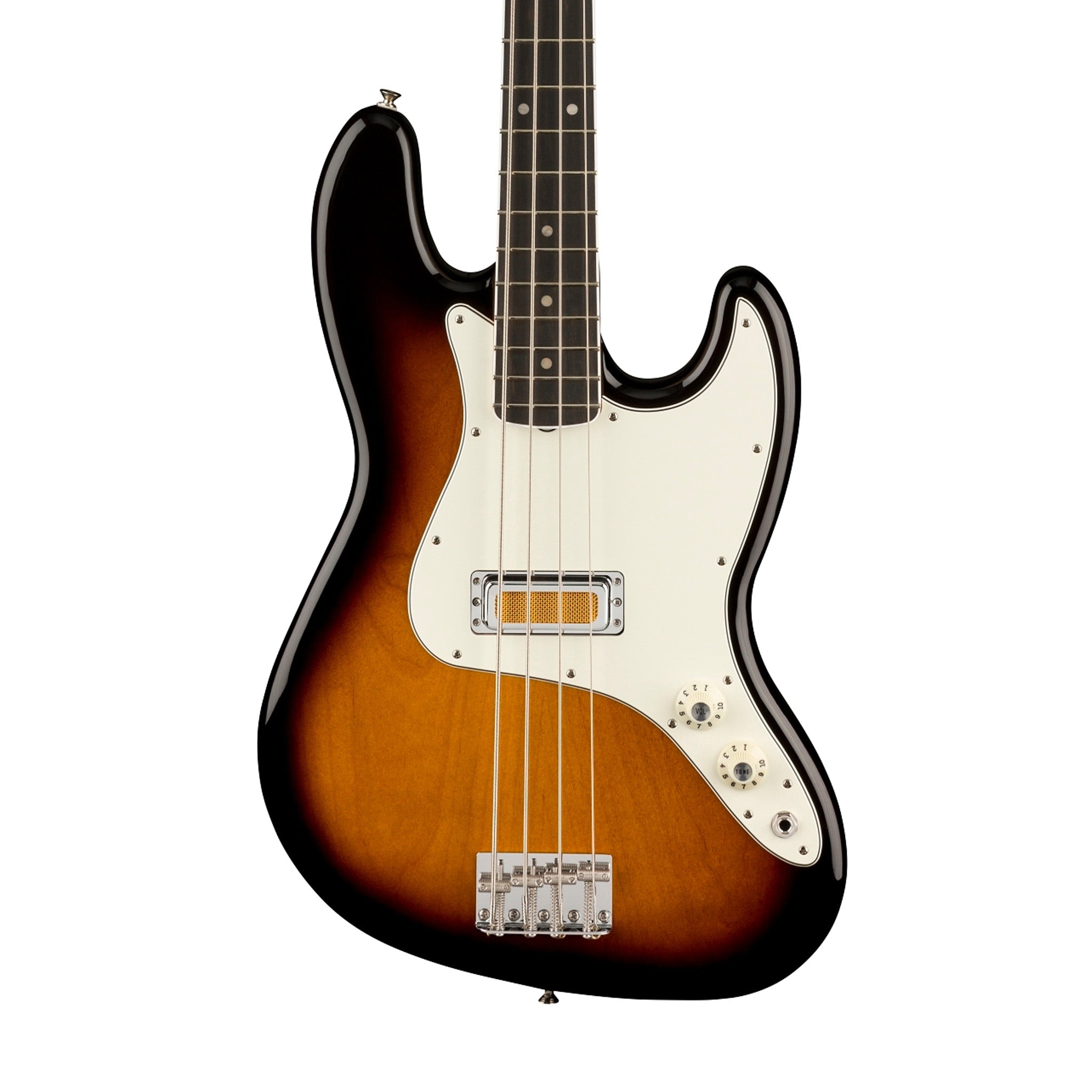 Fender Gold Foil Jazz Bass 4-String Bass Guitar, Ebony FB, 2-Color