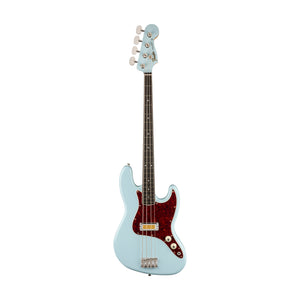 Fender Gold Foil Jazz Bass 4-String Bass Guitar, Ebony FB, Sonic Blue