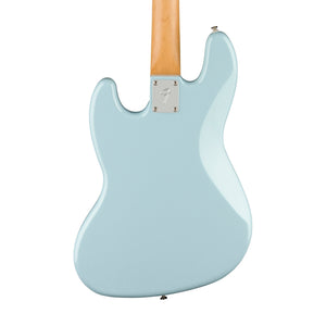 Fender Gold Foil Jazz Bass 4-String Bass Guitar, Ebony FB, Sonic Blue