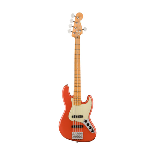 Fender Player Plus Active Jazz Bass V Guitar, Maple FB, Fiesta Red