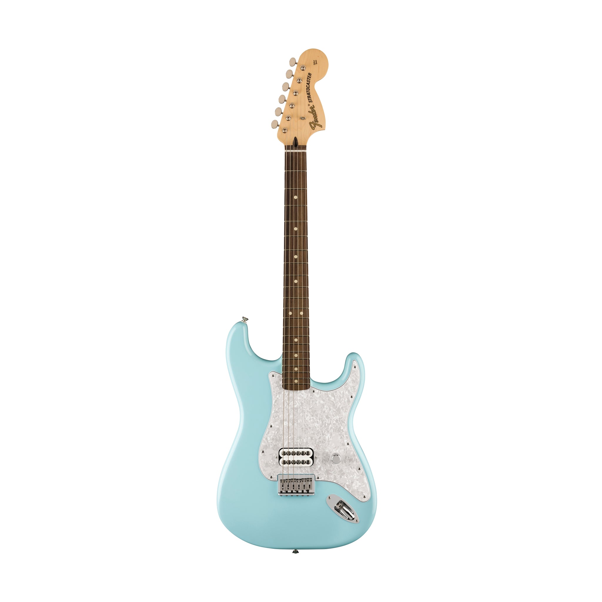 Fender Limited Edition Tom DeLonge Stratocaster Electric Guitar, RW FB, Daphne Blue