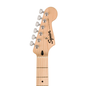 Squier Sonic Stratocaster HT H Electric Guitar w/White Pickguard, Maple FB, Flash Pink