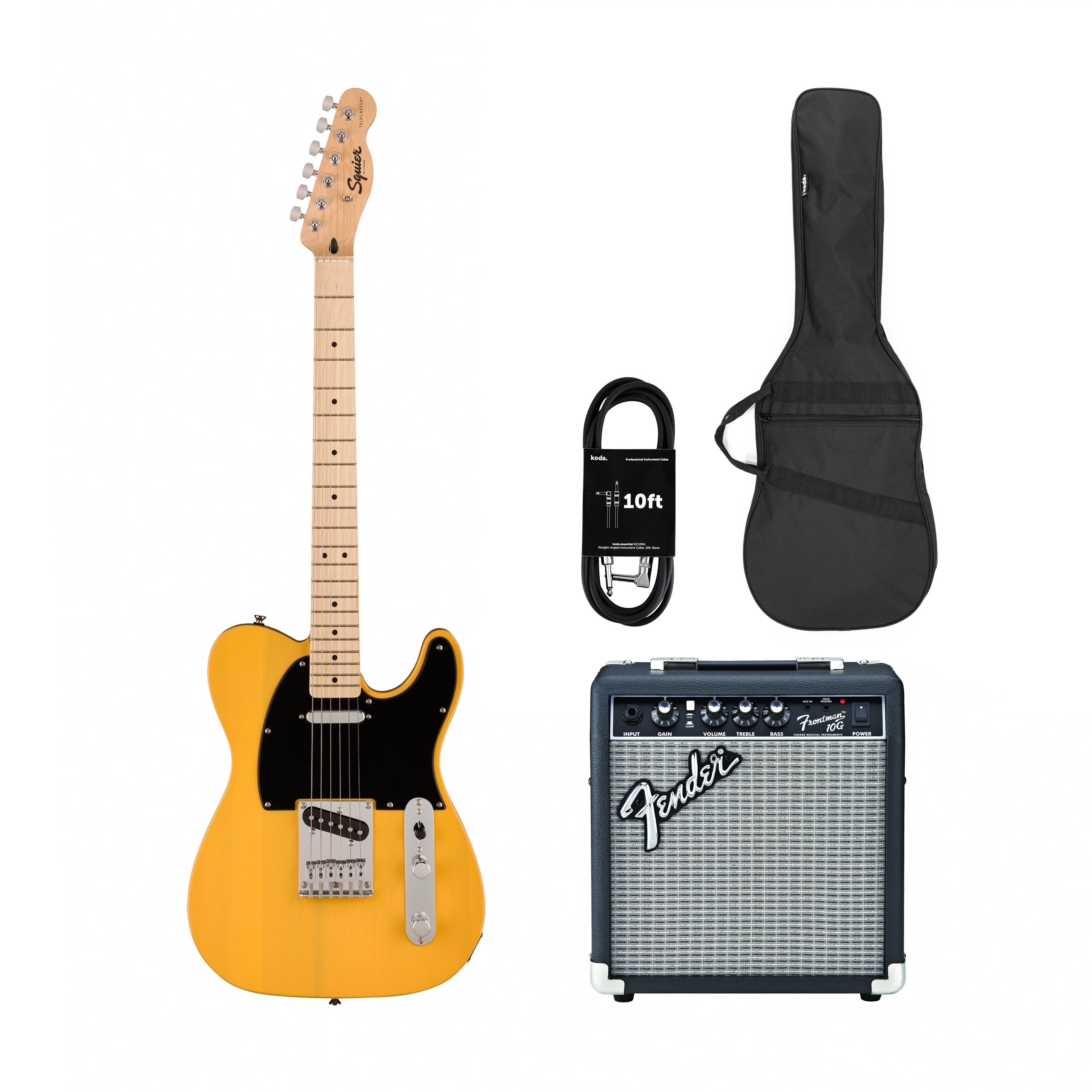 Squier Sonic Telecaster Electric Guitar w/Black Pickguard, Maple