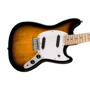 Squier Sonic Mustang Electric Guitar w/White Pickguard, Maple FB, 2-Color Sunburst