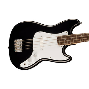 Squier Sonic Bronco Bass Guitar w/White Pickguard, Laurel FB, Black