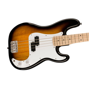 Squier Sonic Precision Bass Guitar w/White Pickguard, Maple FB, 2-Color Sunburst
