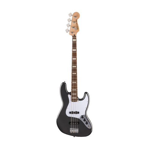 Squier FSR Affinity Series Active Jazz Bass Guitar, Laurel FB, Charcoal Frost Metallic
