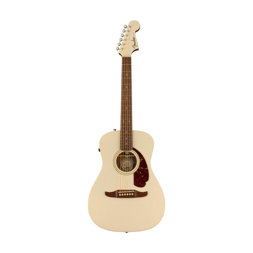 Fender California Malibu Player Small-Bodied Acoustic Guitar, Walnut FB, Olympic White