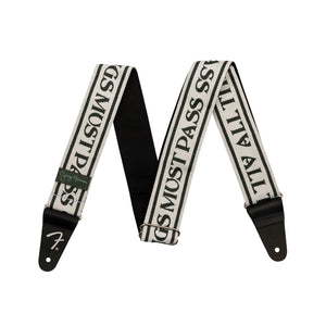 Fender George Harrison All Things Logo Guitar Strap, Black/White