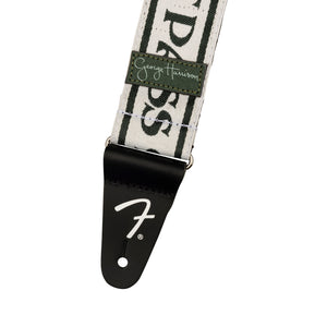 Fender George Harrison All Things Logo Guitar Strap, Black/White