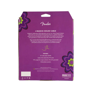 Fender J Mascis Coiled Instrument Cable, Purple, 30FT