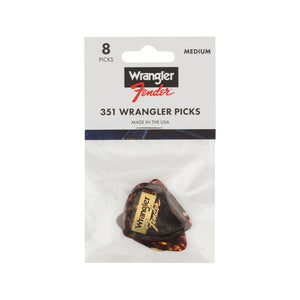 Fender X Wrangler Celluloid Guitar Picks, Medium, 8-Pack