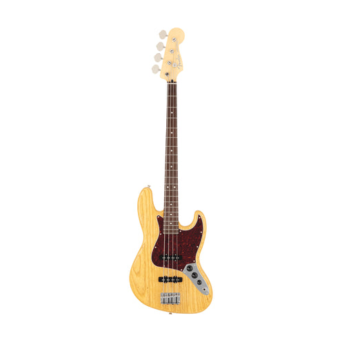 Fender MIJ Limited Jazz Bass Guitar, RW FB, Raw Ash Vintage Natural